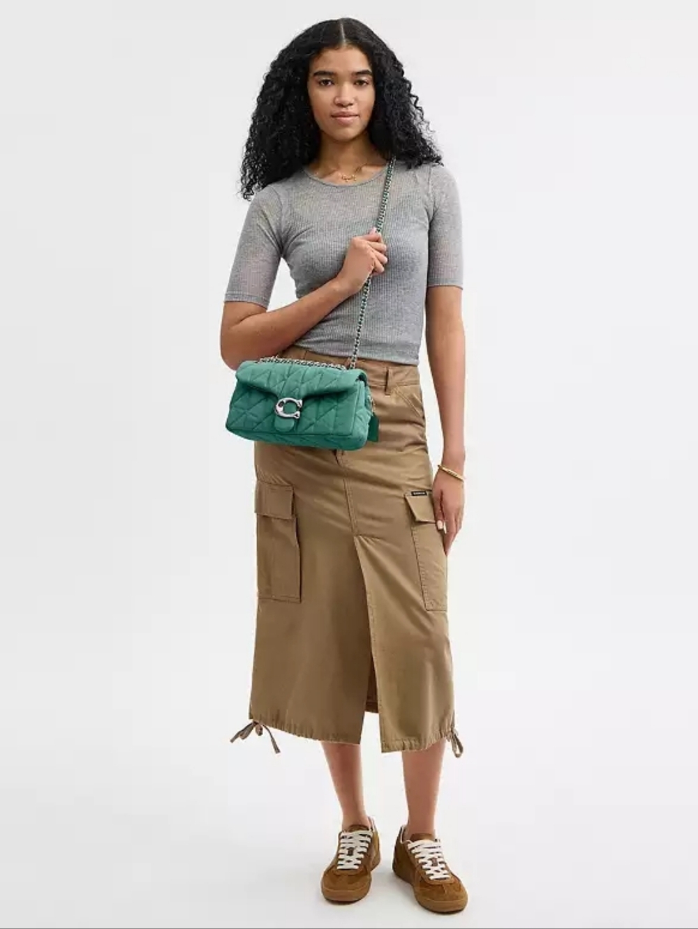 COACHQuilted Tabby Mini Denim Shoulder Bag - Picture 7 of 8